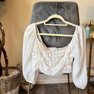 NEVER WORN RESET Ivory Striped Top ✨✨